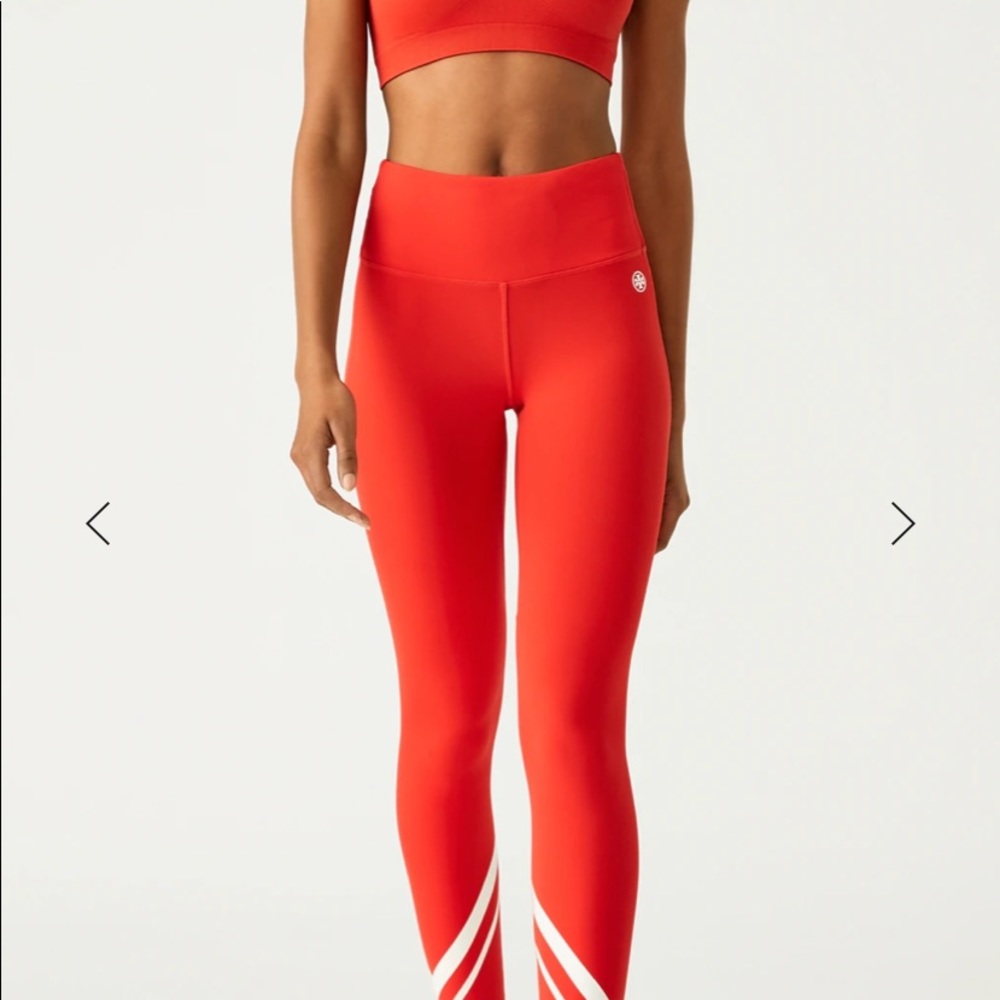 Tory Burch sport chevron orange leggings size S/P new neon orange…